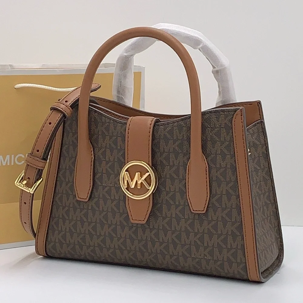 MICHAEL KORS Gabby Small Logo Satchel Crossbody COLOR BROWN NWT